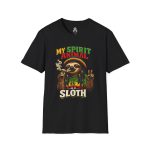 Sloth Spirit Animal T-Shirt, Humorous Graphic Tee, Unisex Casual Wear, Gift for Friends, Quirky Shirt for Parties